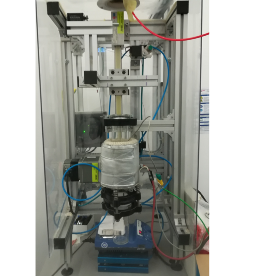 Dip Coater for Coating Catalyst Supports Photo of a dip coater used to coat catalyst supports