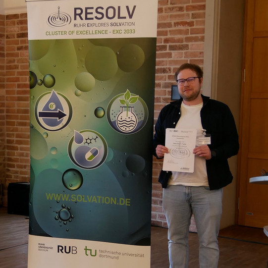 Maximilian Gstettnbauer wins first place in the poster competition at the 2026 RESOLV Retreat.